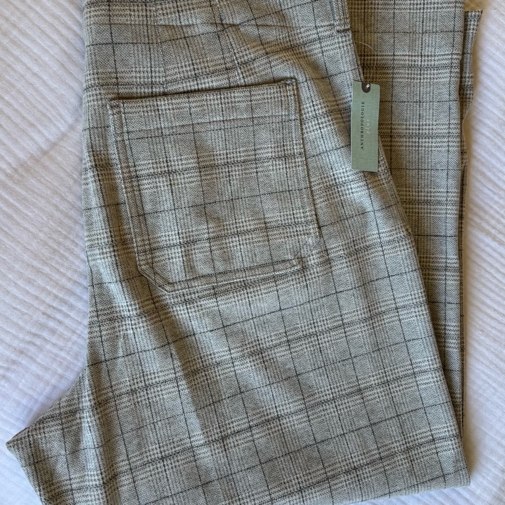 Anthropologie The Colette Knit Plaid Crop Wide-Leg Pants by Maeve - Picture 9 of 9
